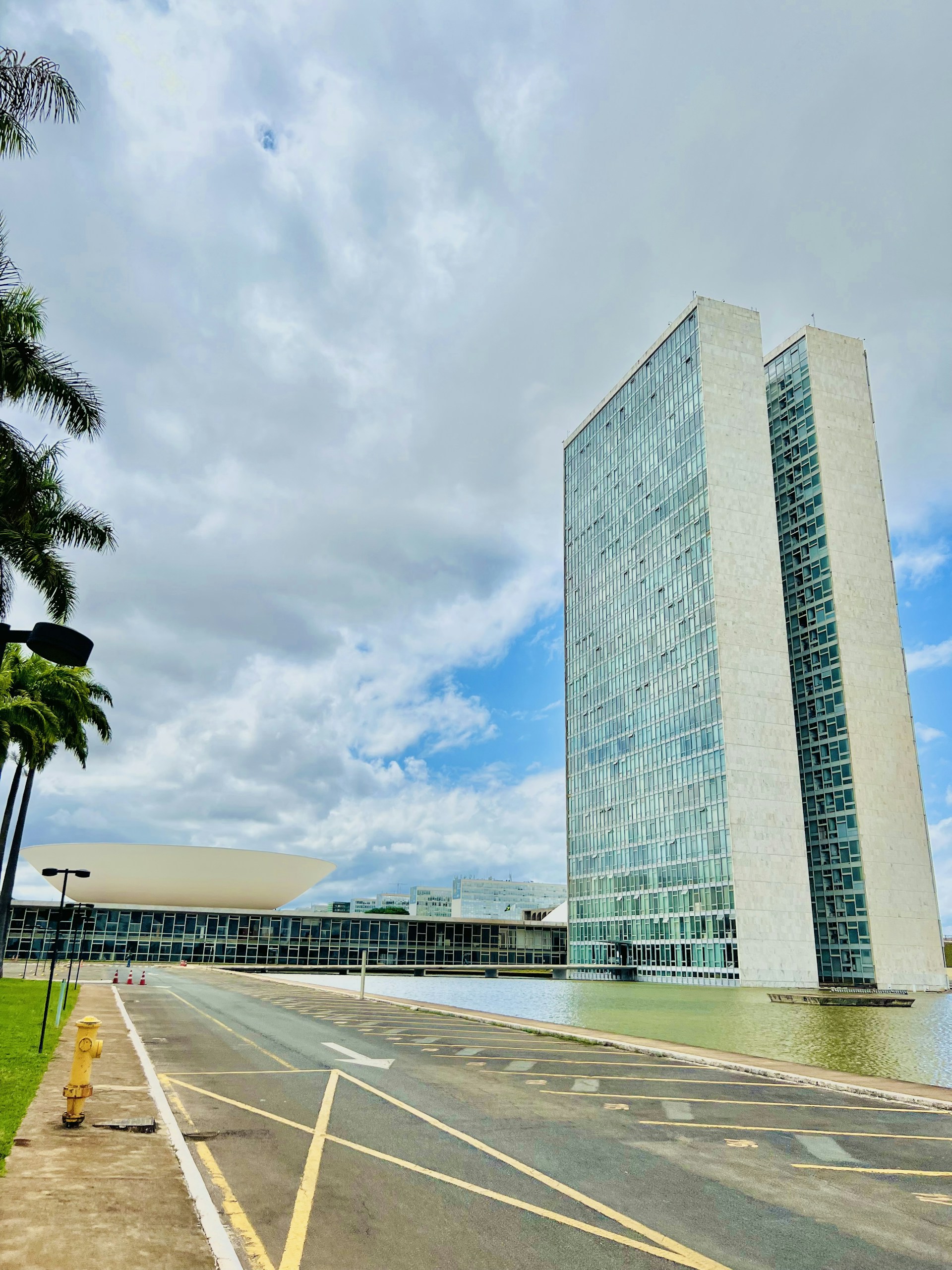 a tall glass building