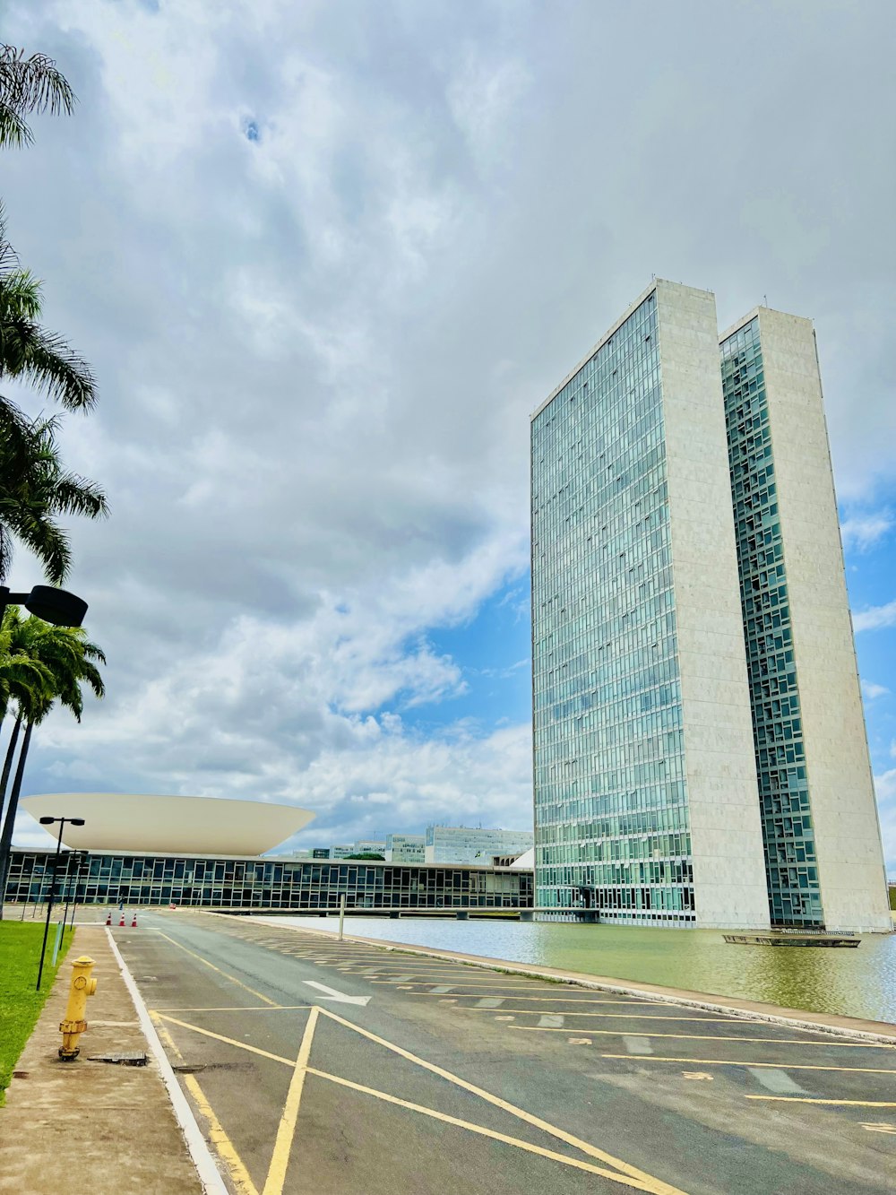 a tall glass building