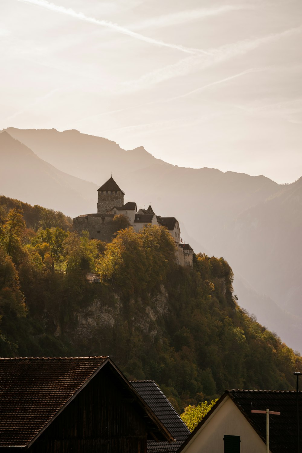 a building on a hill