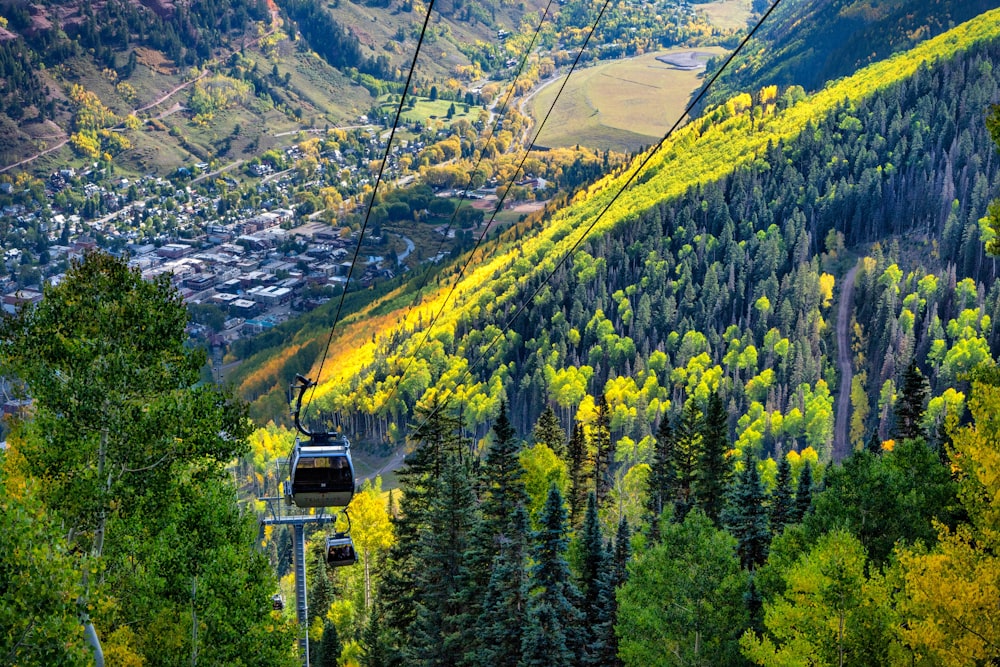 a train going through a valley