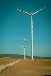 a group of wind turbines