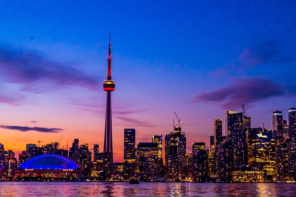 CN Tower skyline at sunset