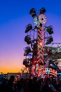a ferris wheel with people below