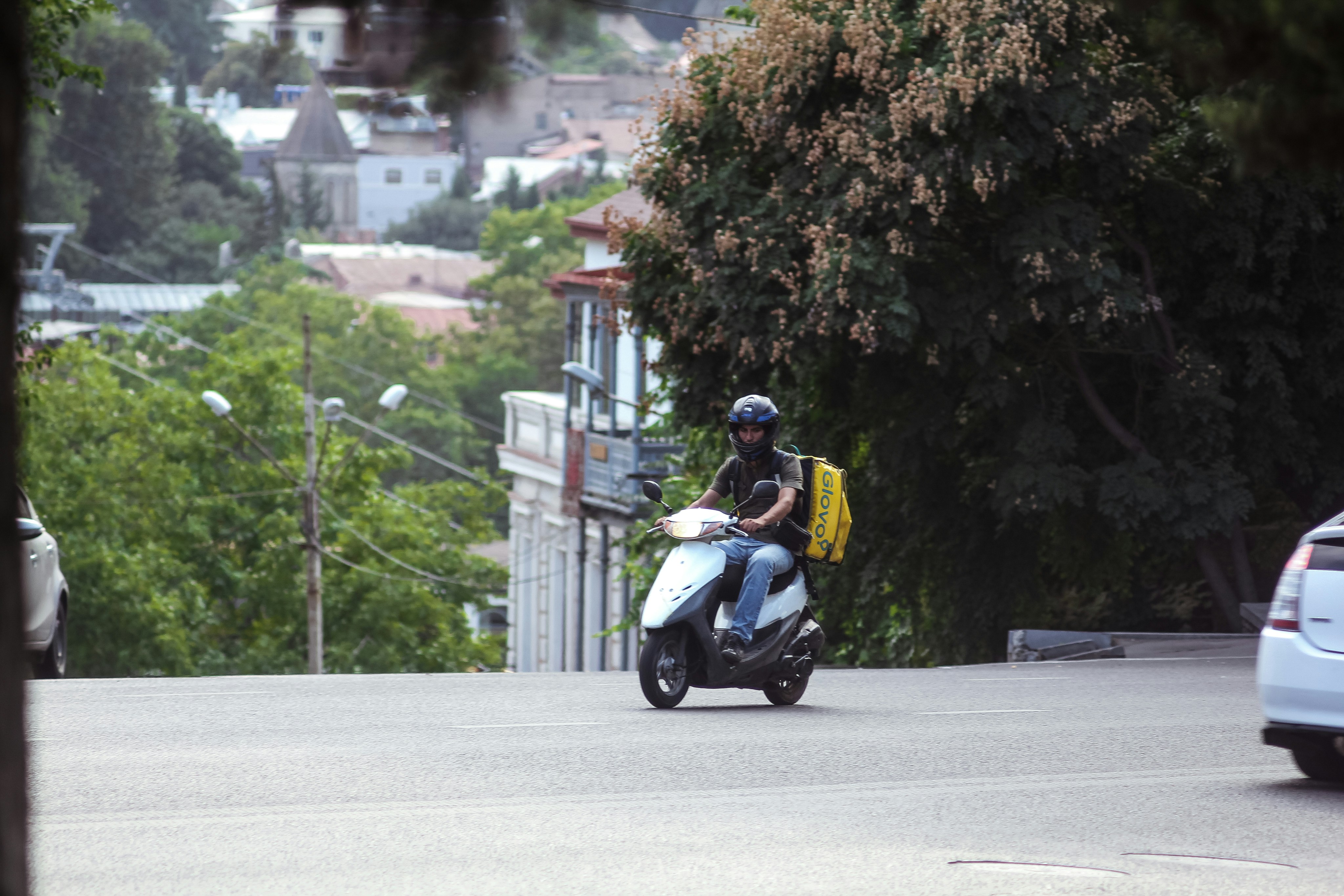 a man riding a motorcycle