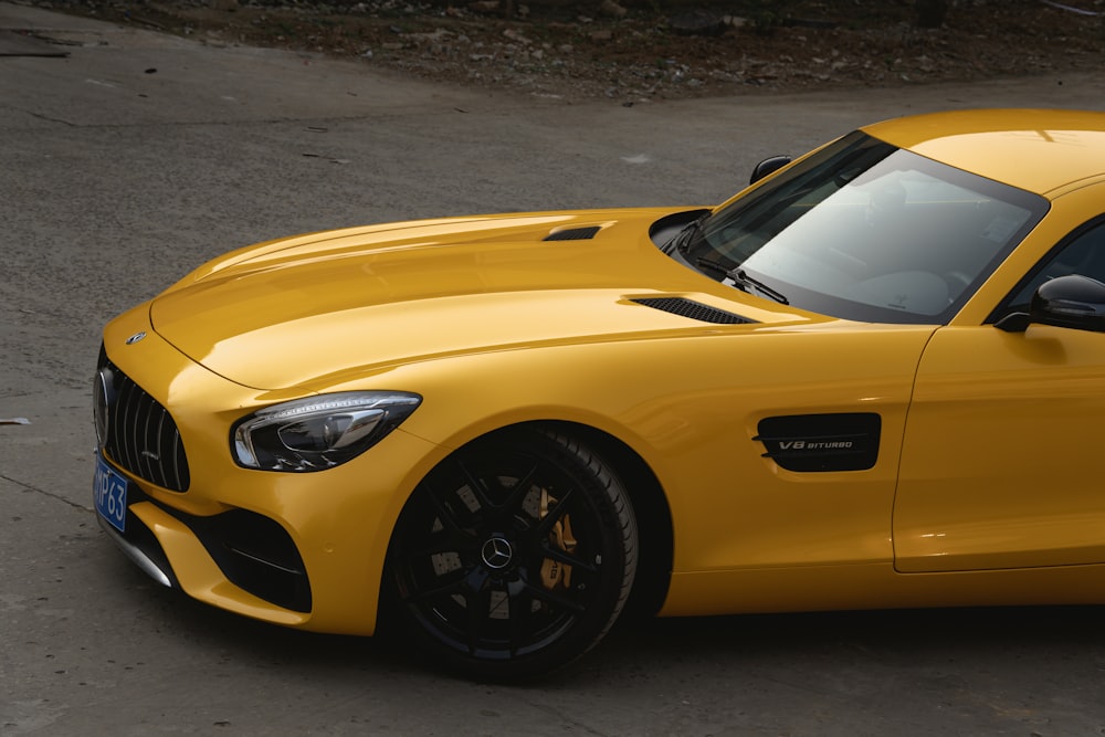 a yellow sports car