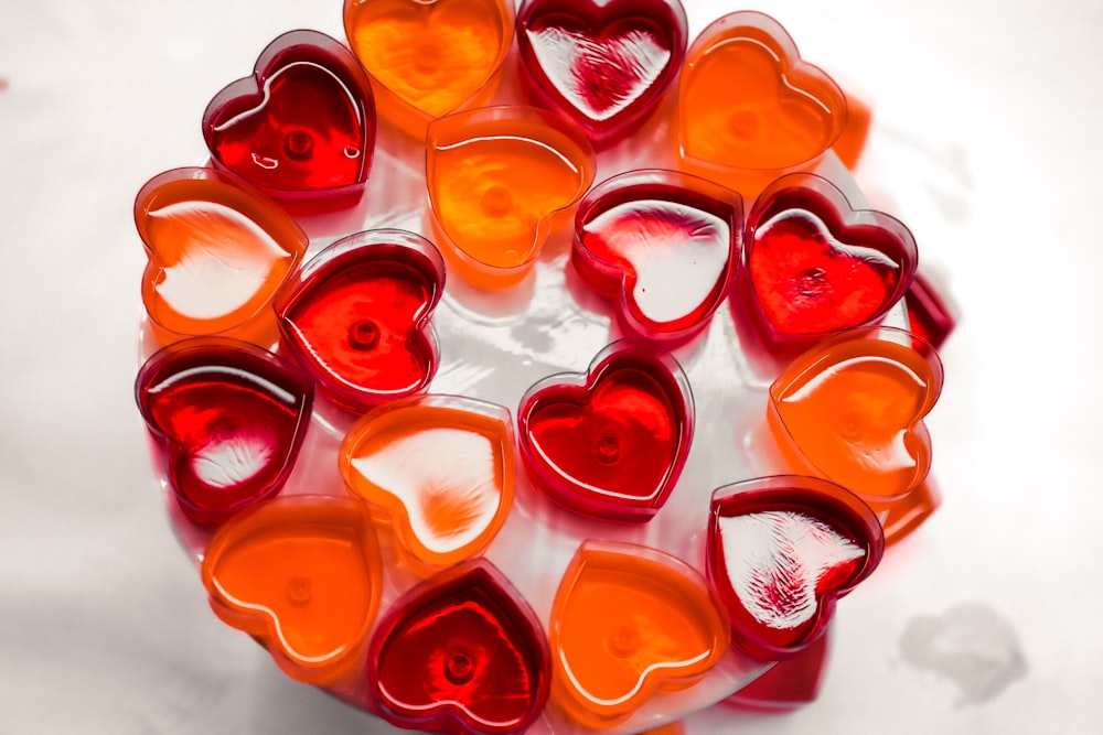 a group of red and gold candles