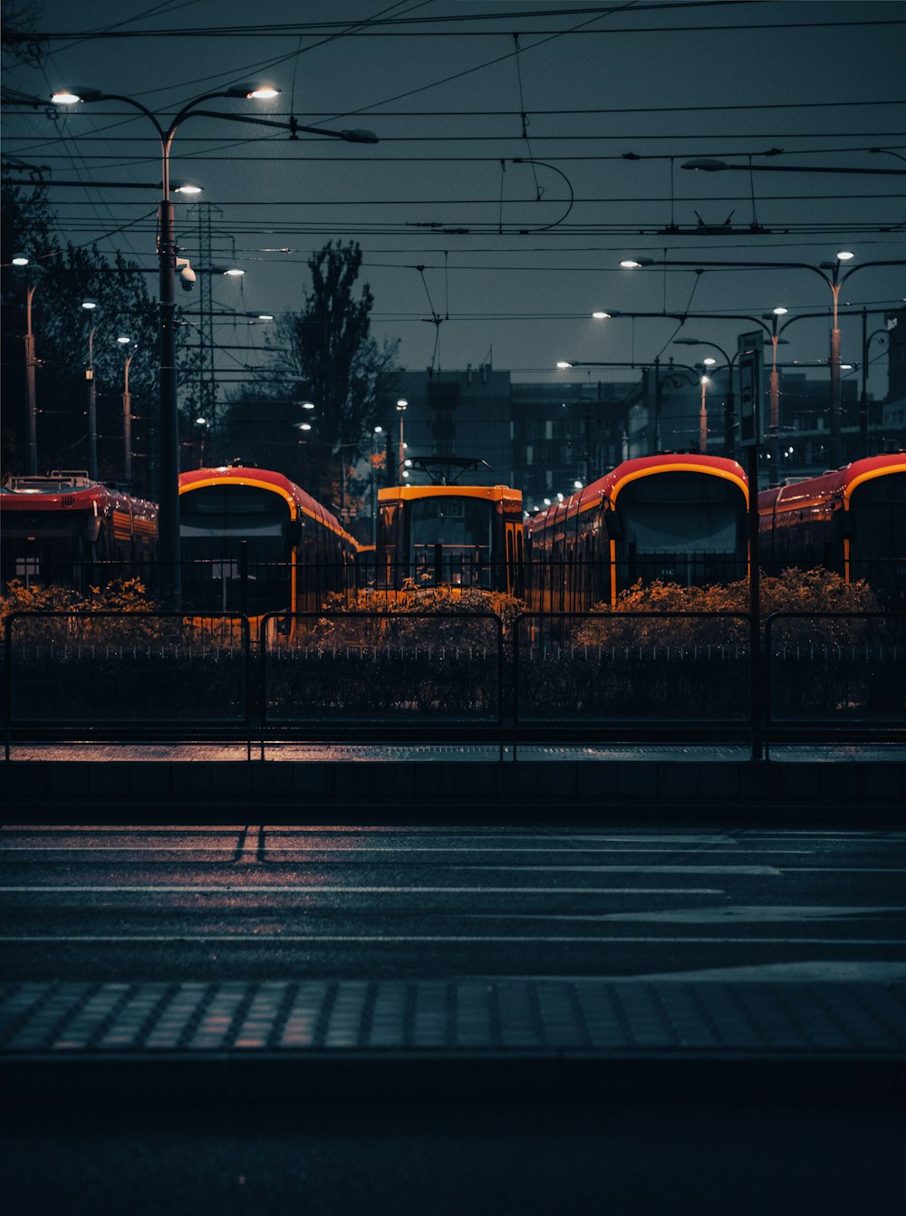 a train station at night