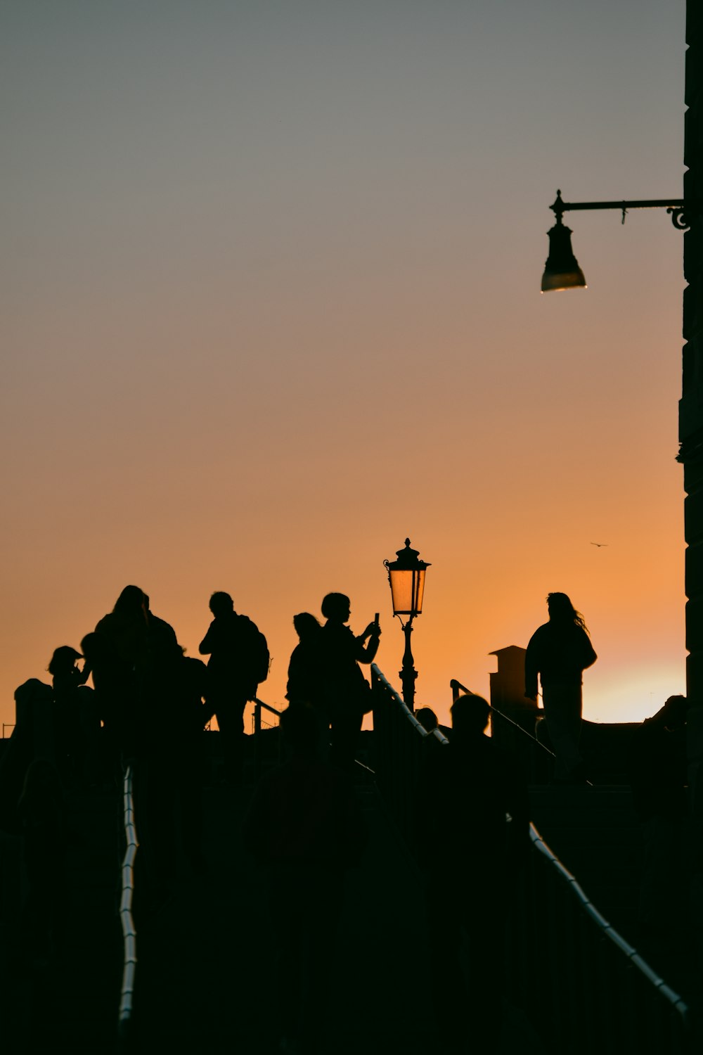 silhouette of a group of people