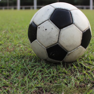 a football ball on the grass