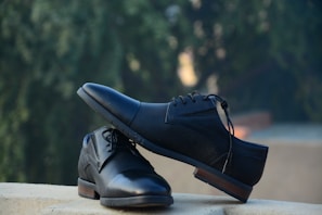a pair of black shoes