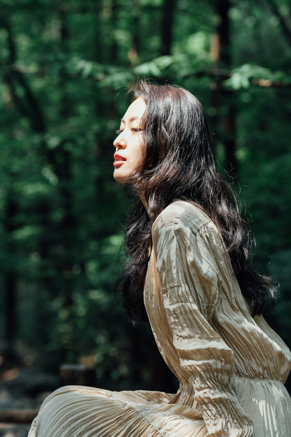 a person with long hair