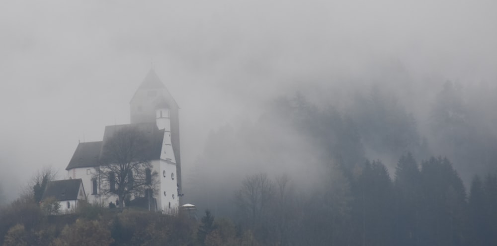 a house in the fog