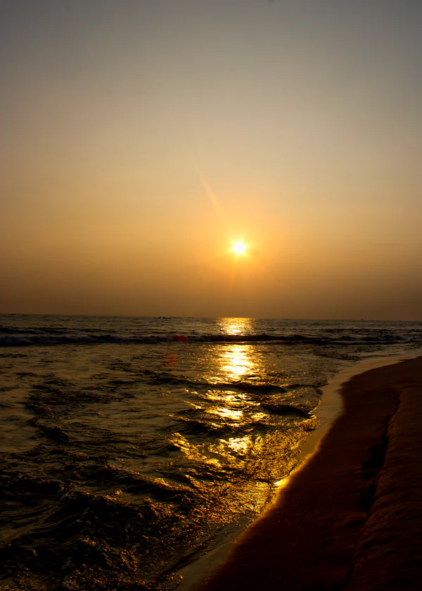 Sunset on Poovar beach