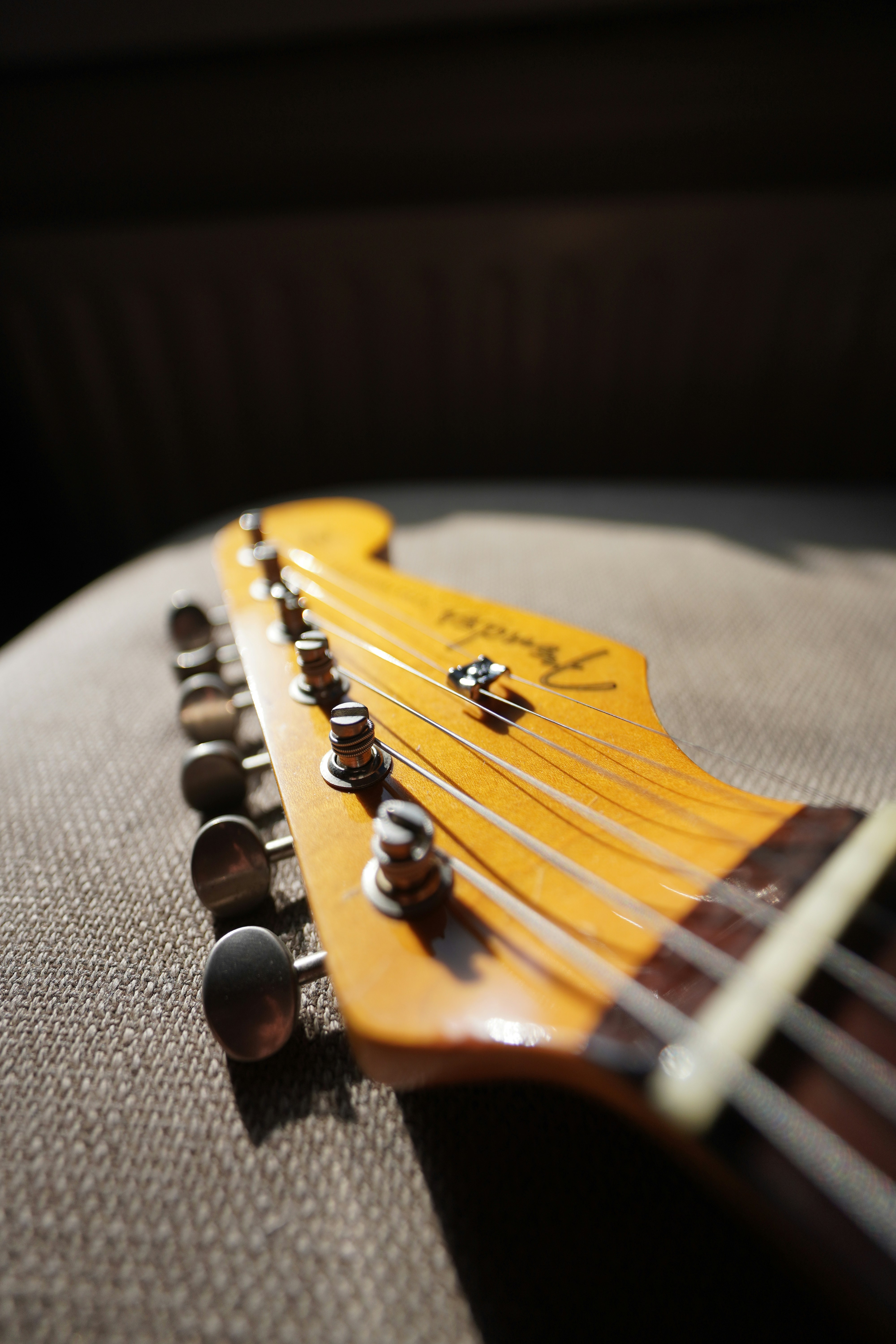 a guitar on a table