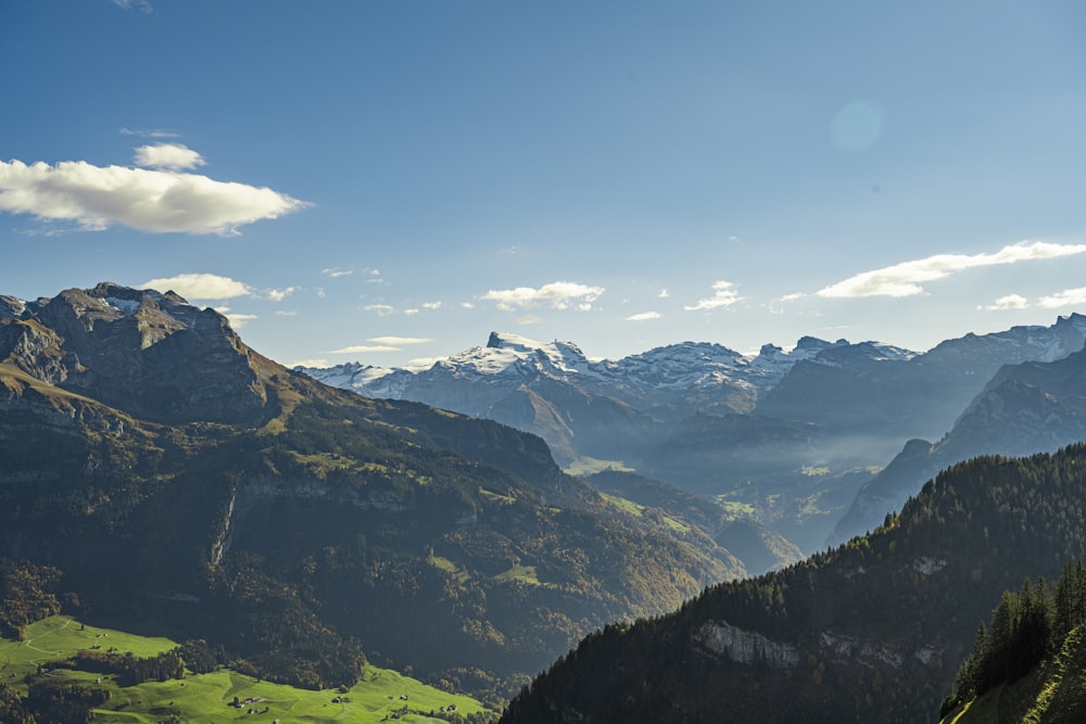 a valley between mountains