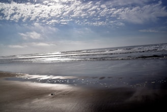 A relaxing beach view with gentle waves.