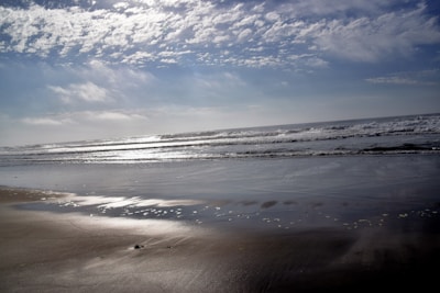 A relaxing beach view with gentle waves.