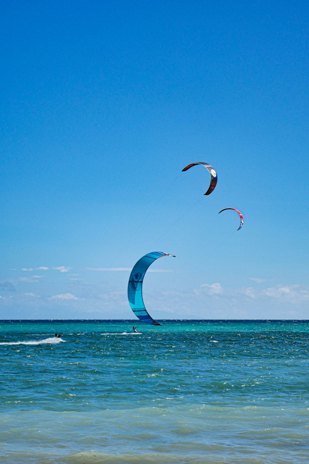 people parasailing in the ocean