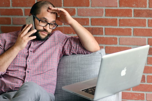a man with a laptop