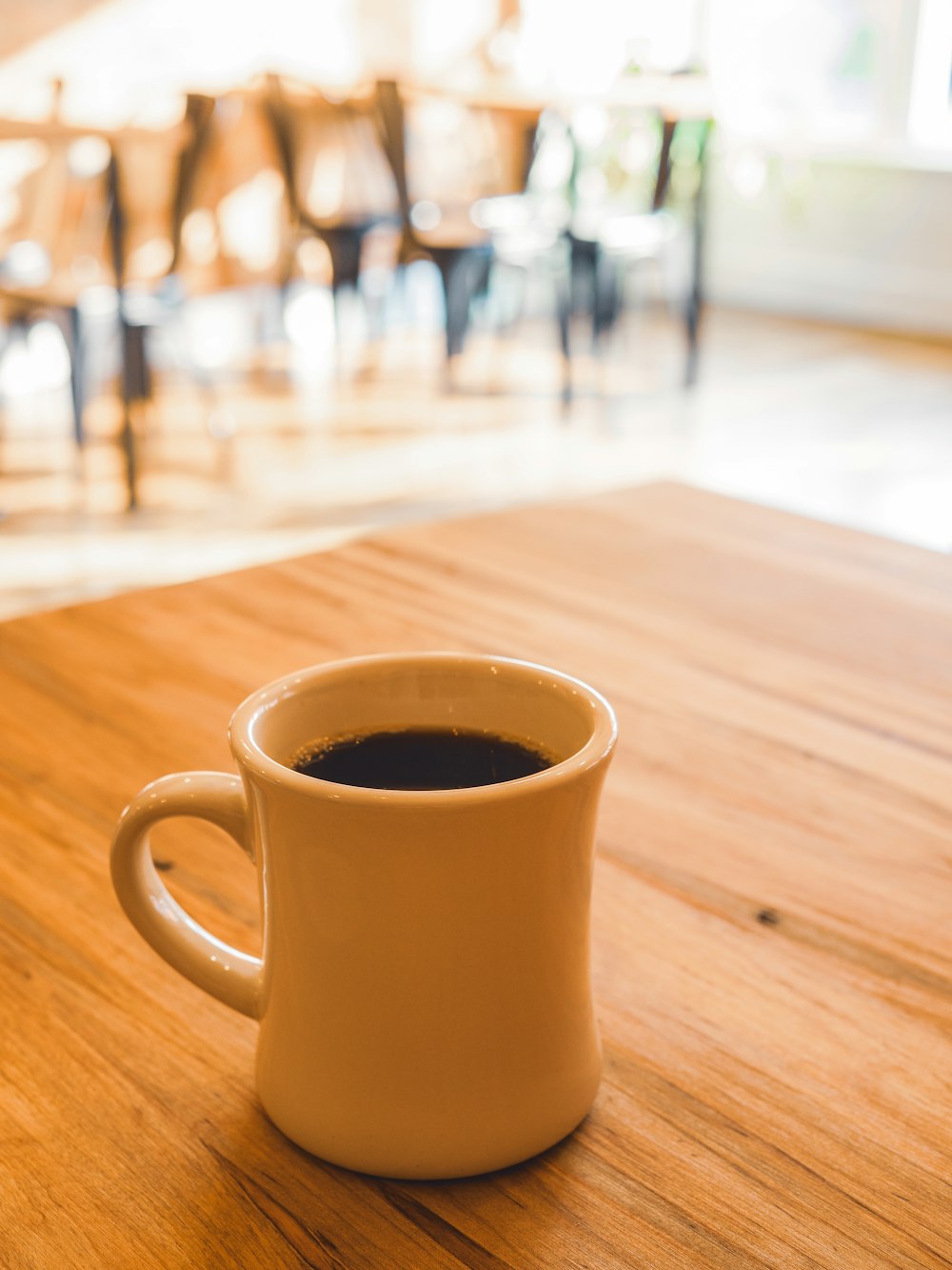 a cup of coffee on a table