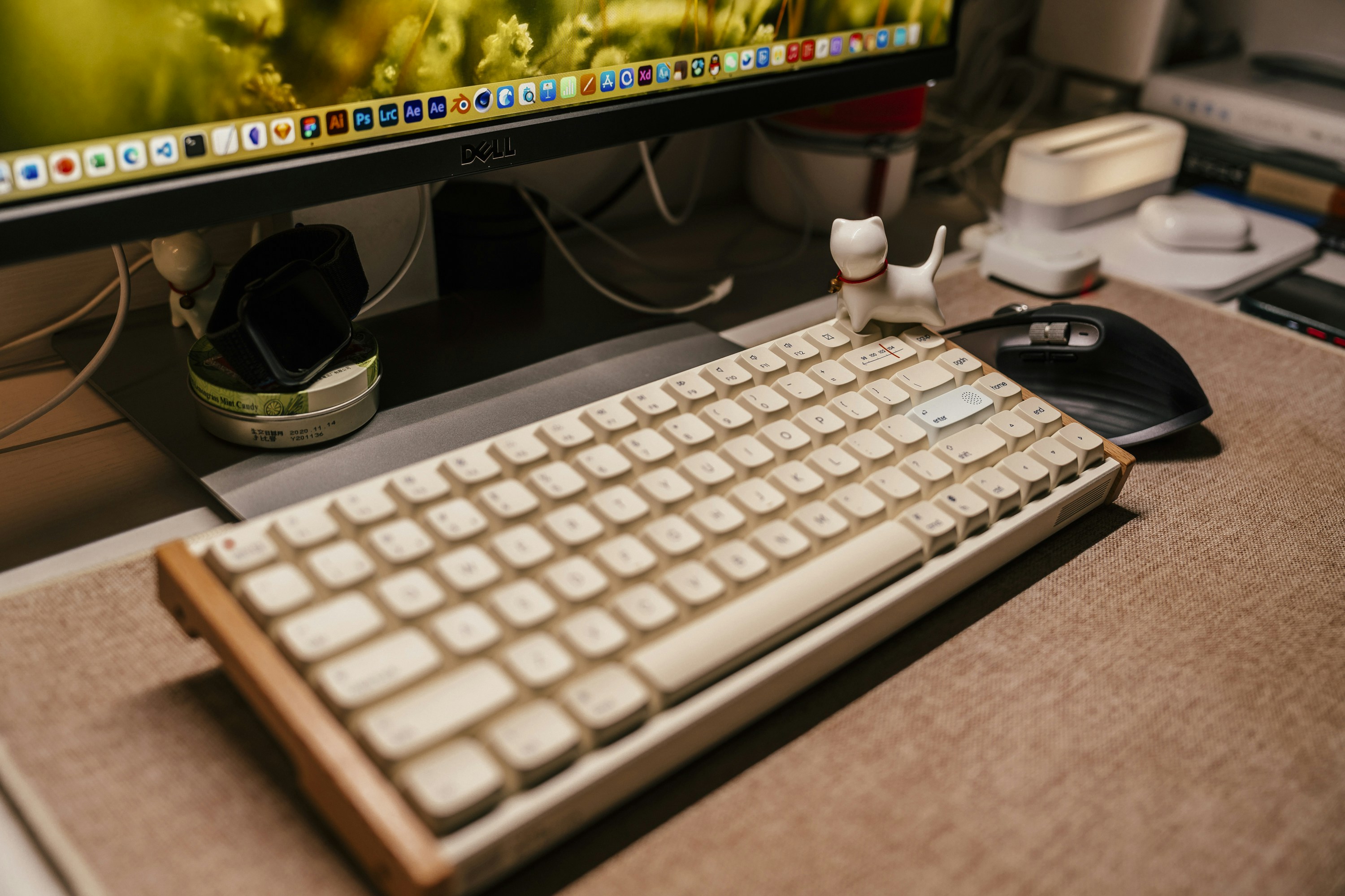 a keyboard and mouse on a desk