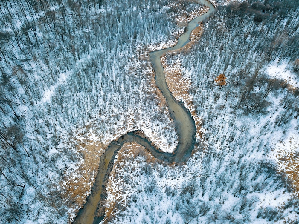 a road with snow on the side