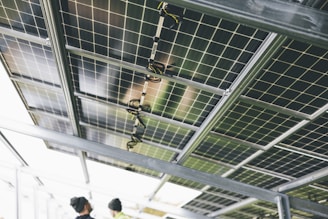 Solar Panels installed on a rooftop structure.