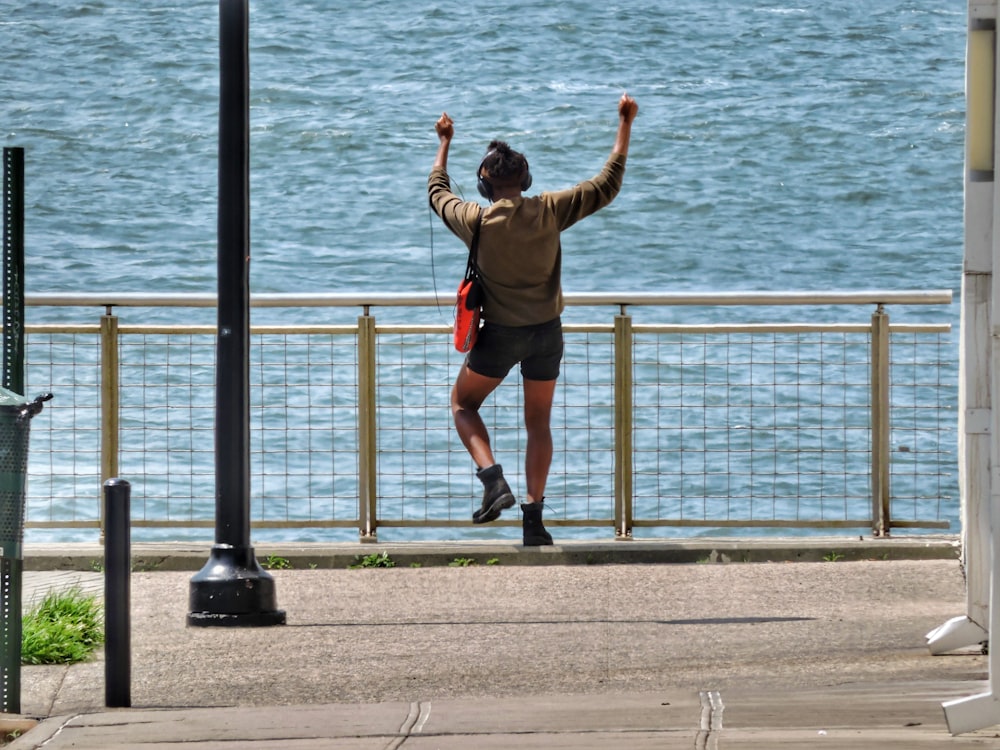 a person jumping in the air