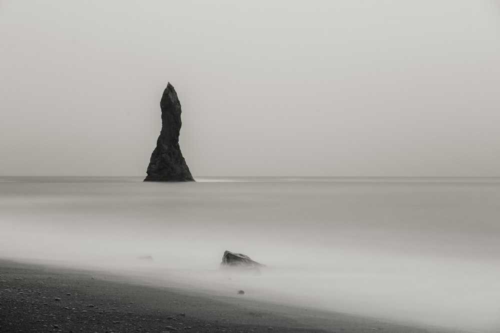 a rock in the water