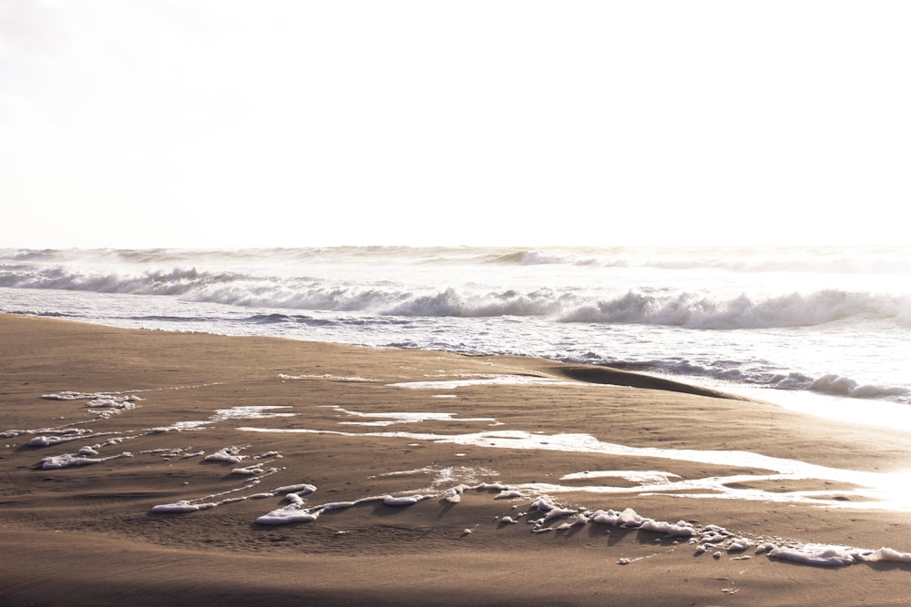 waves crashing on a beach