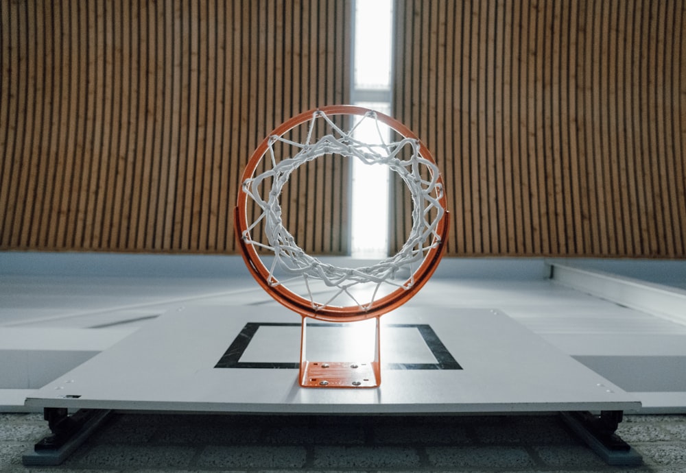 a basketball hoop on a table