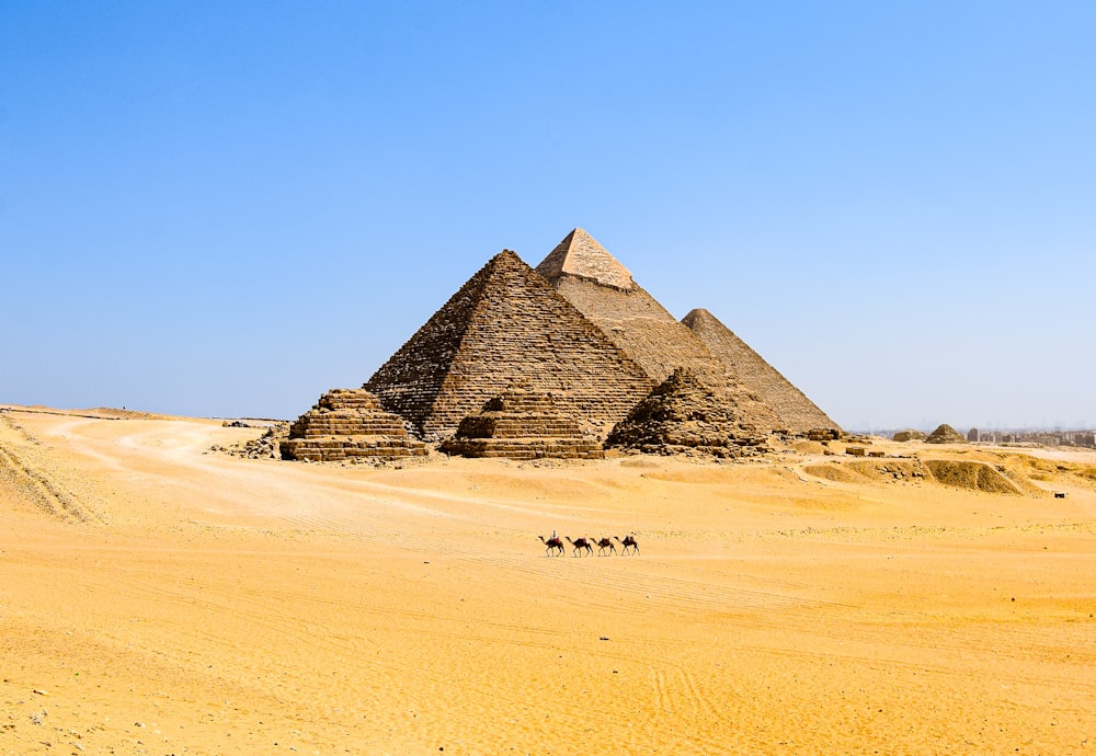 a pyramid in the desert