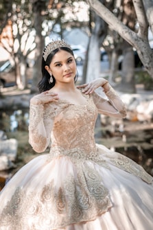 a woman in a white dress