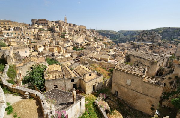 A group of buildings in a city — Matera, Italy