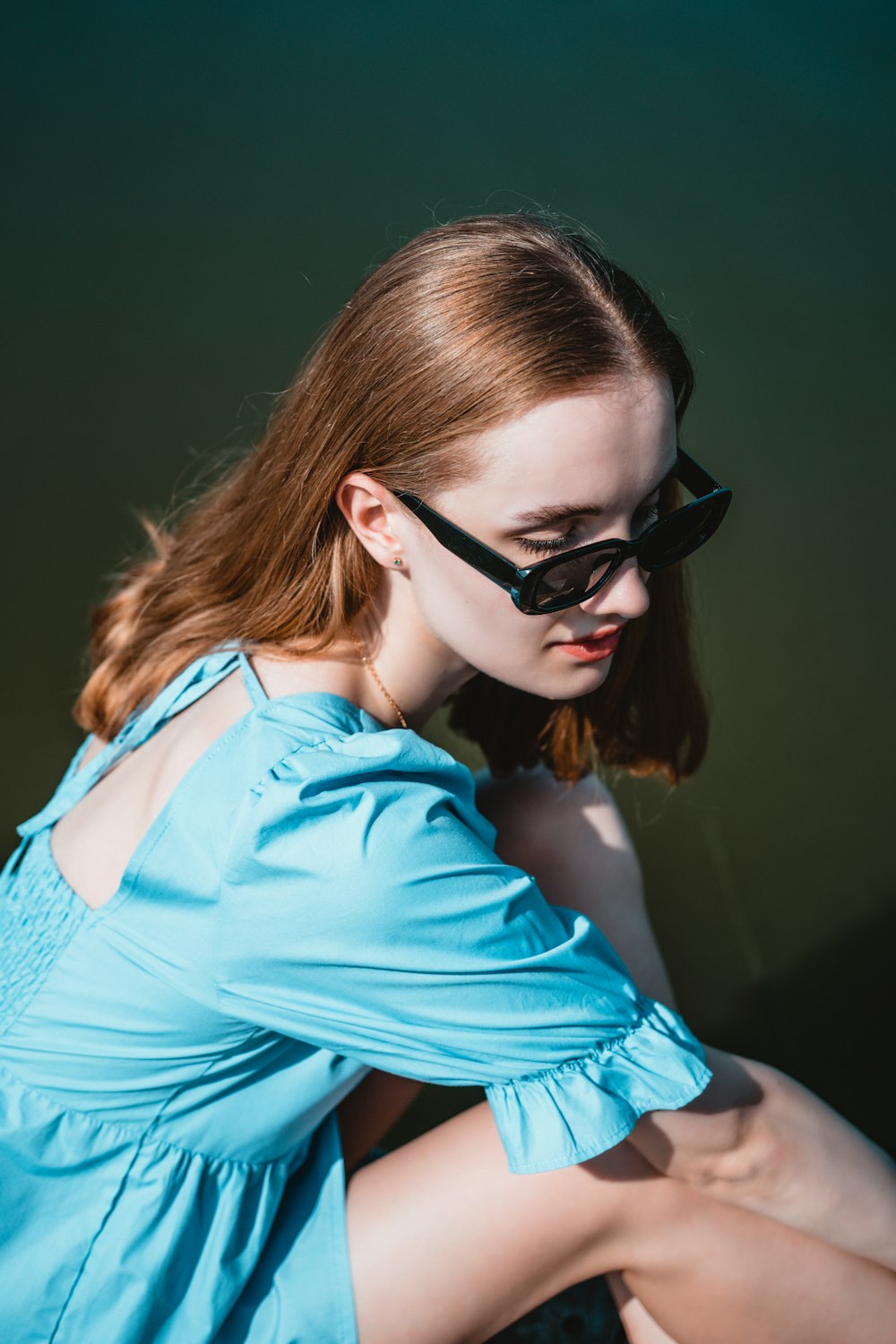 a woman wearing sunglasses