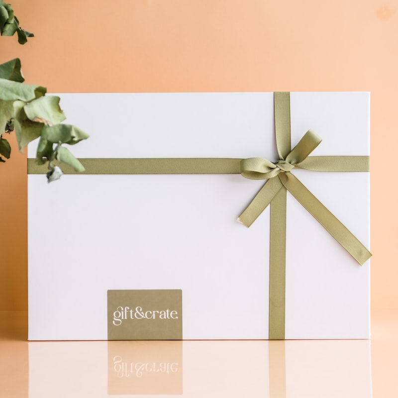 Elegant gift hamper box with ribbon