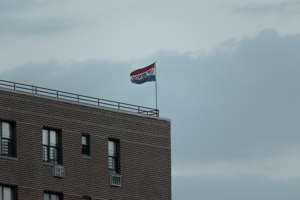 a flag on a building