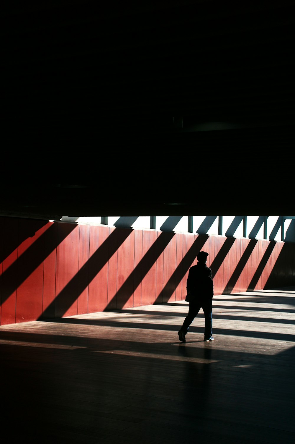 a person walking on a road