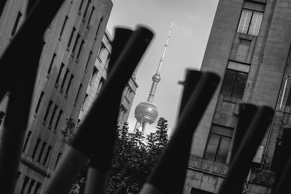 a street light in front of a building