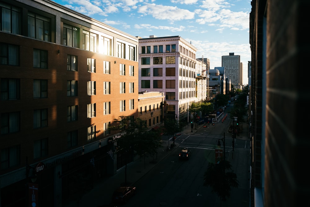 a street with buildings on either side