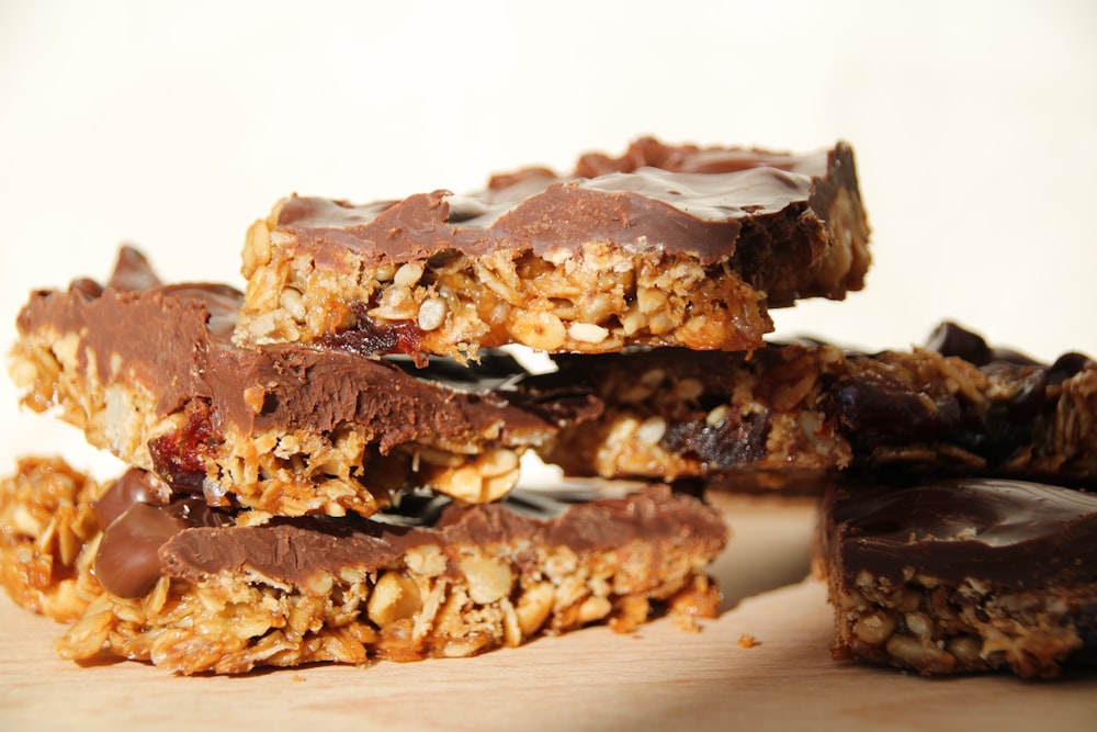 a stack of chocolate chip cookies