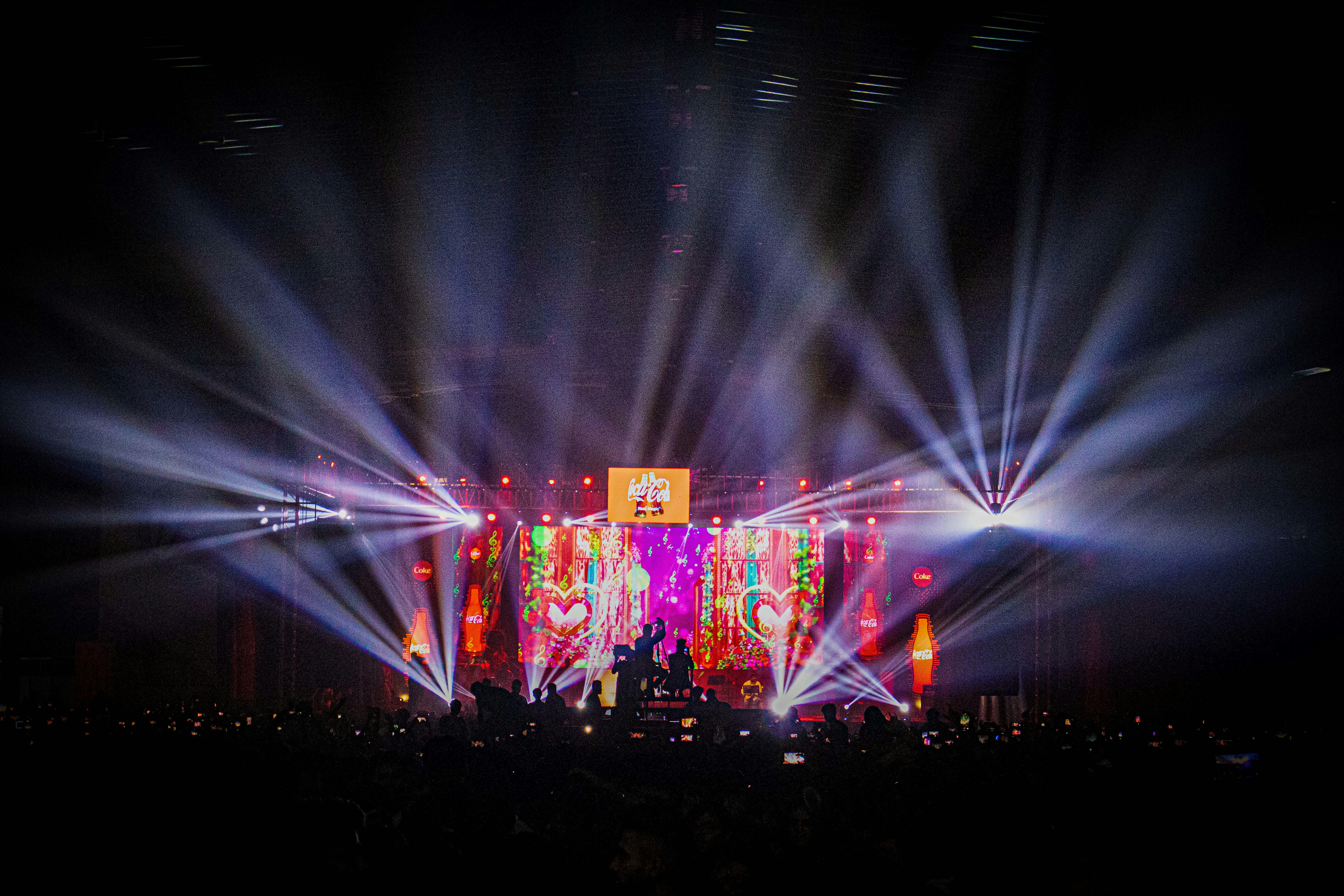 Concert stage with colorful lights
