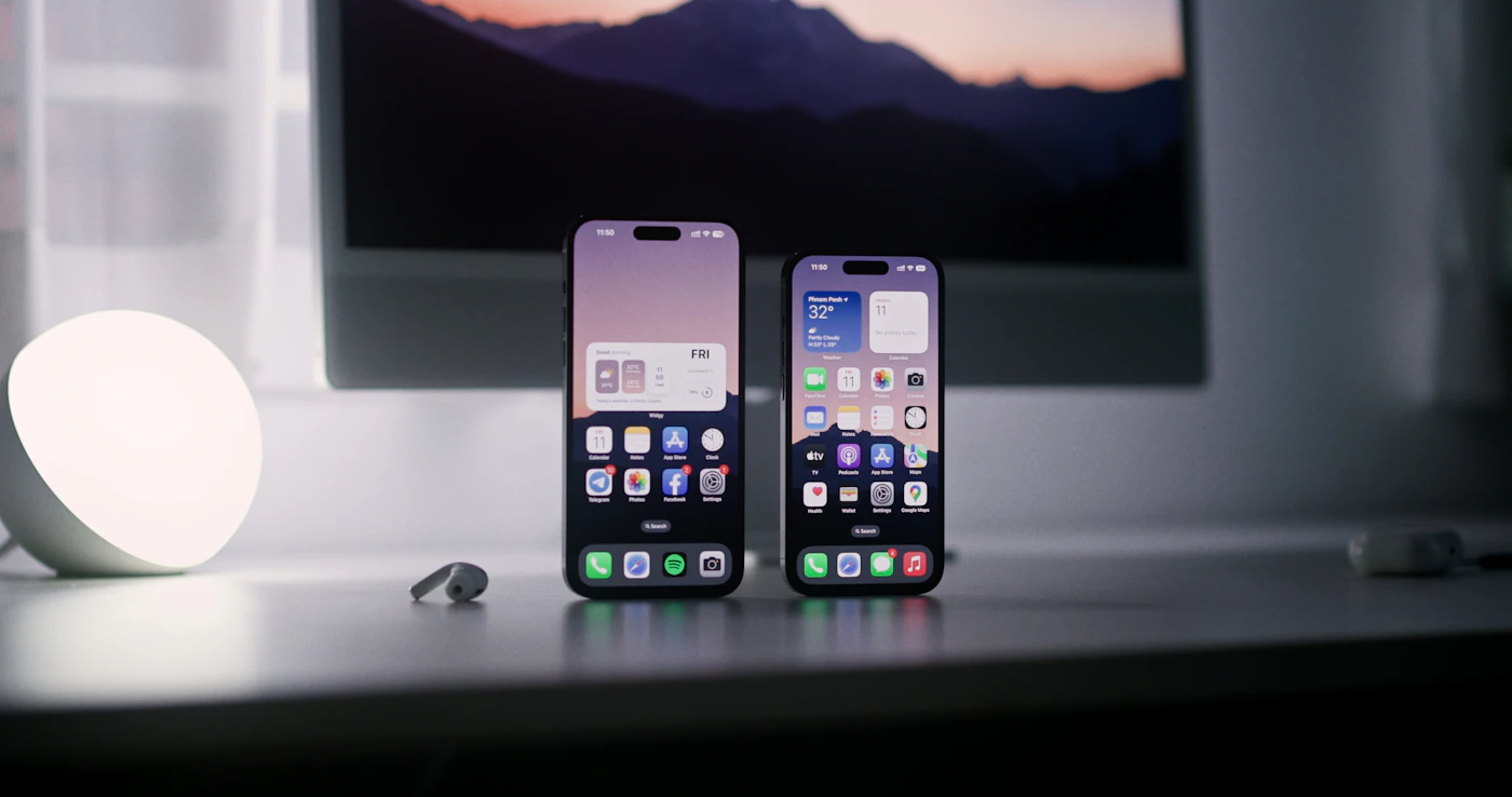 Premium smartphones arranged on a modern desk