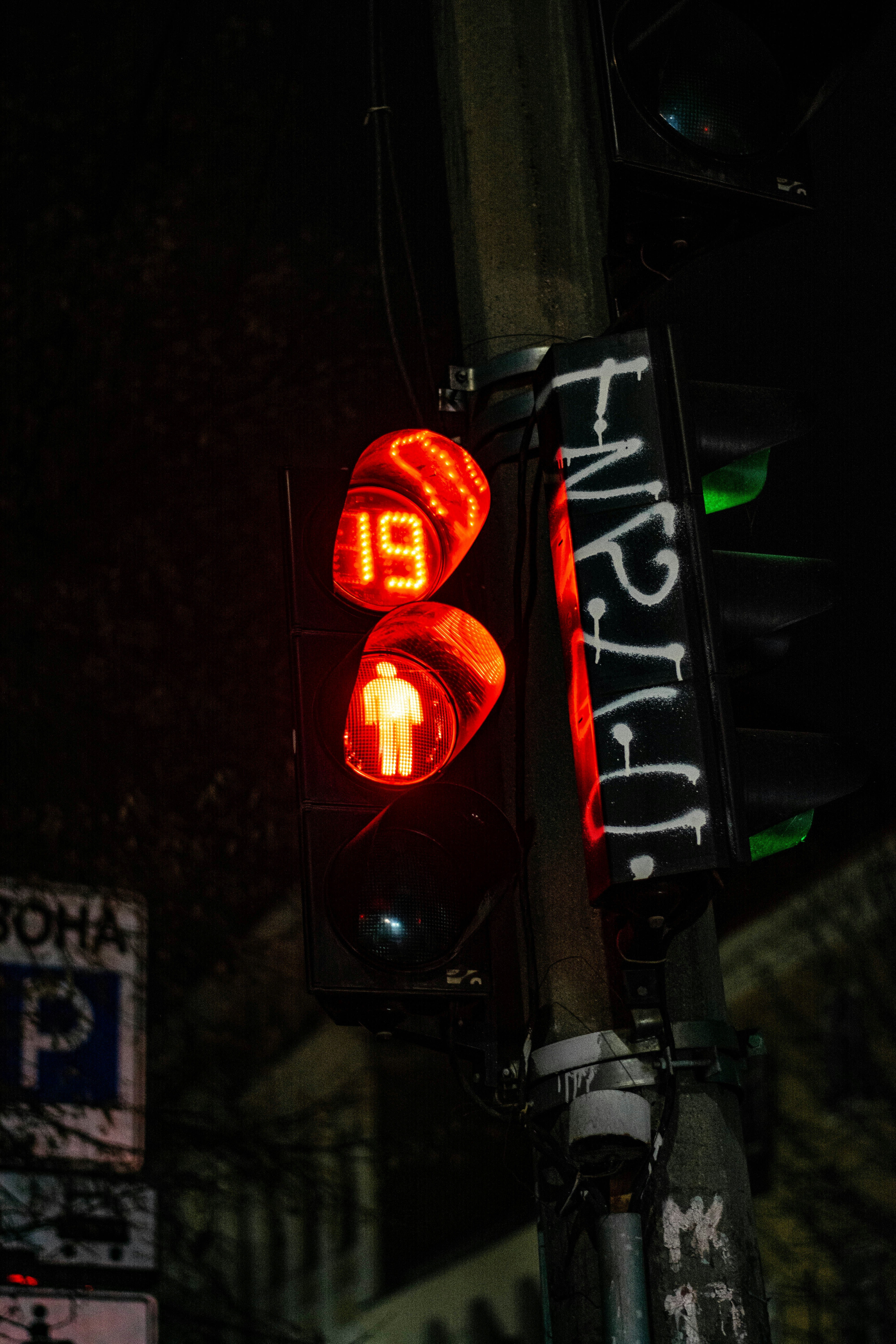 a traffic light has changed to red