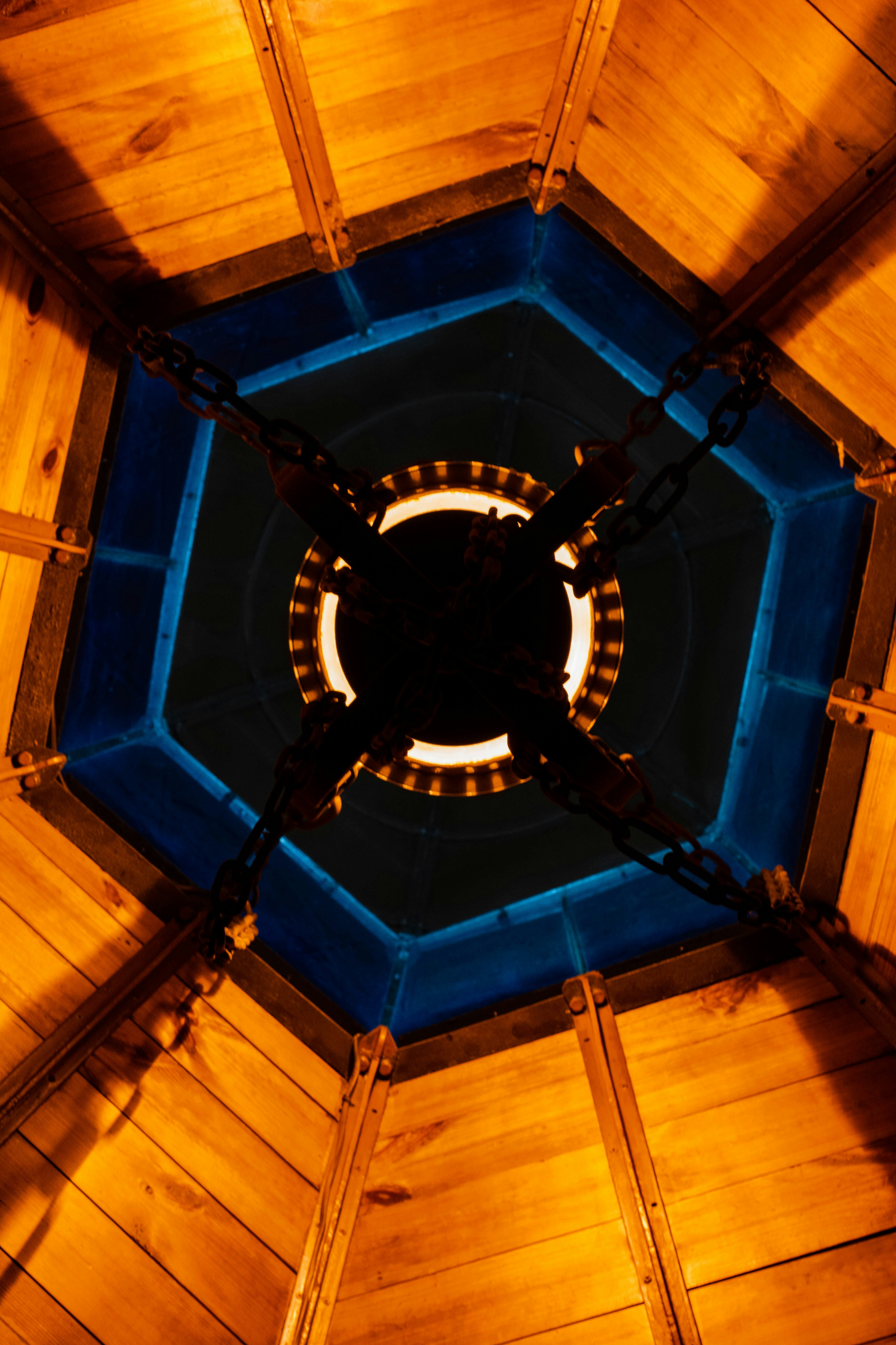 a large blue and black tunnel