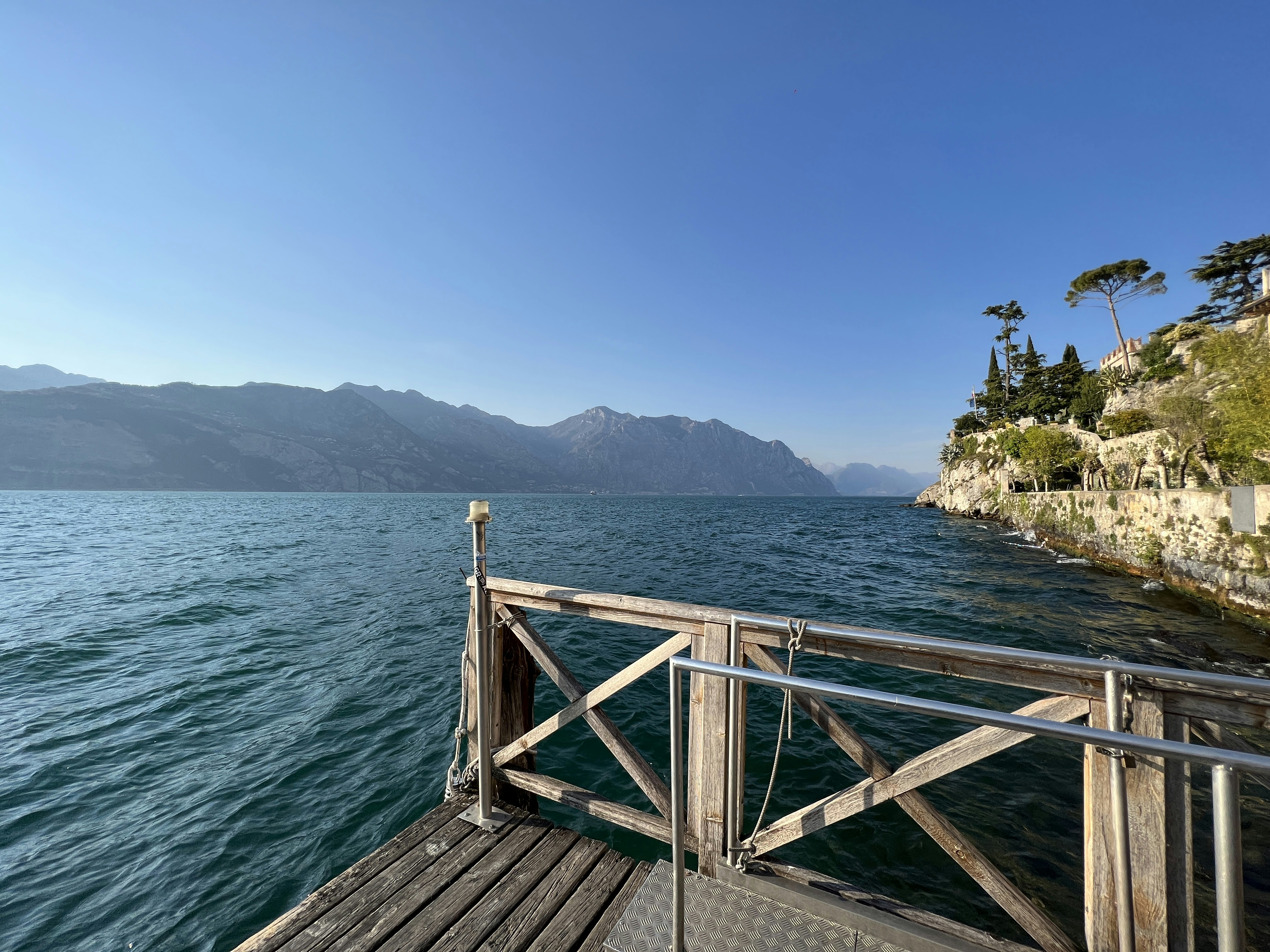 a wooden dock over water