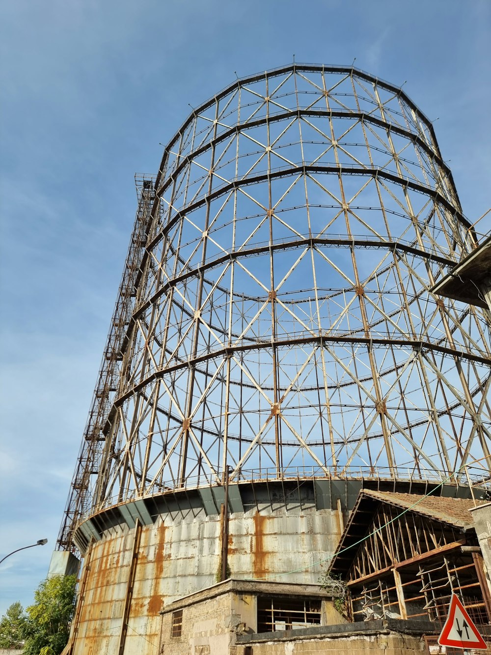 a large metal tower