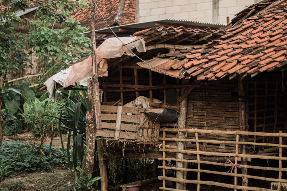 a house with a broken roof