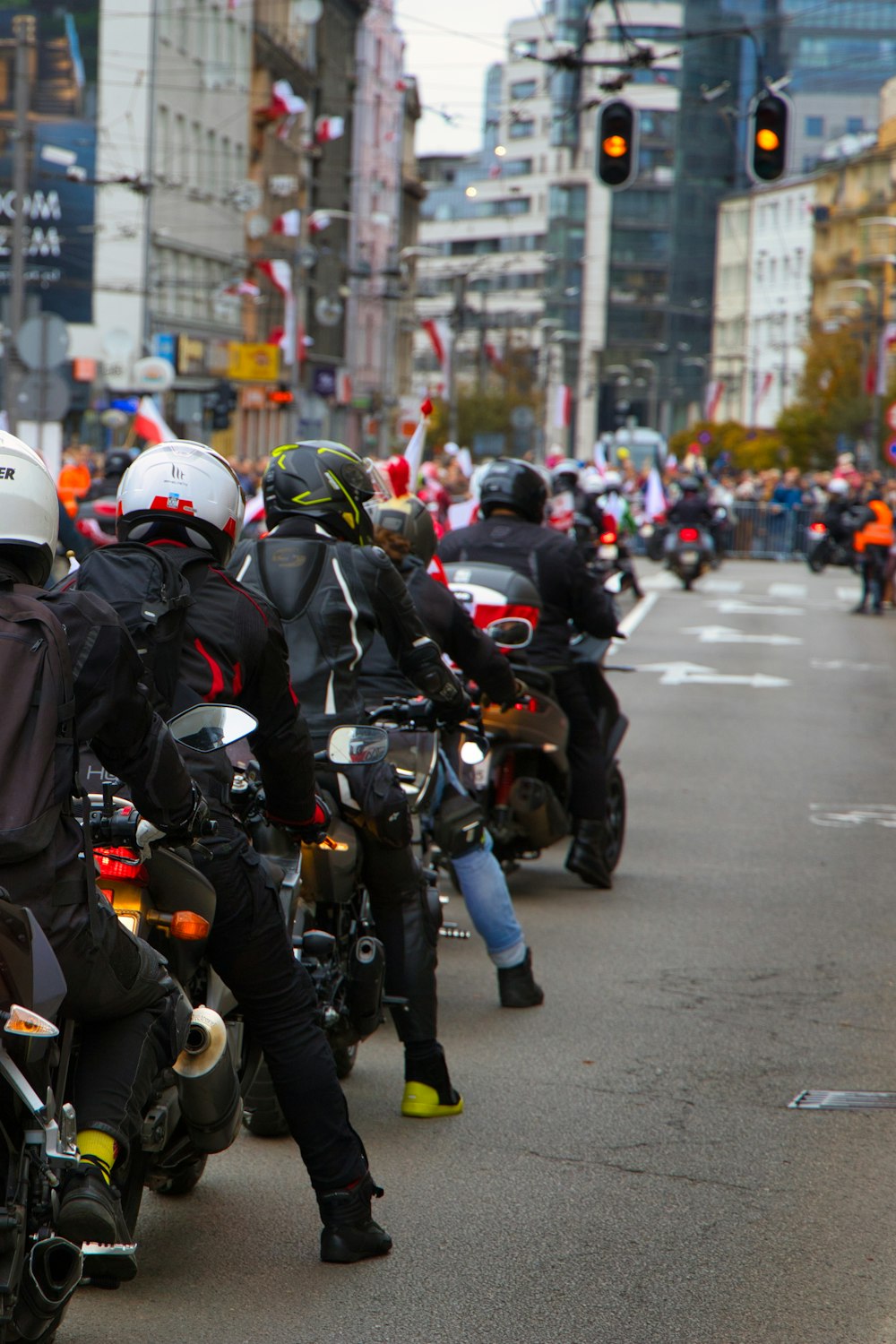 a group of people on motorcycles