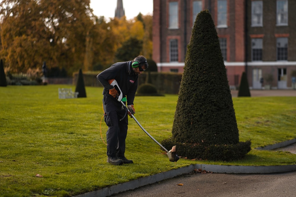 a person playing golf